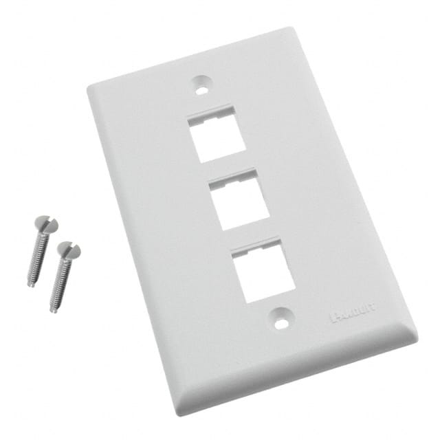 NK3FNWH FACEPLATE SNGL GANG 3PORT WHITE