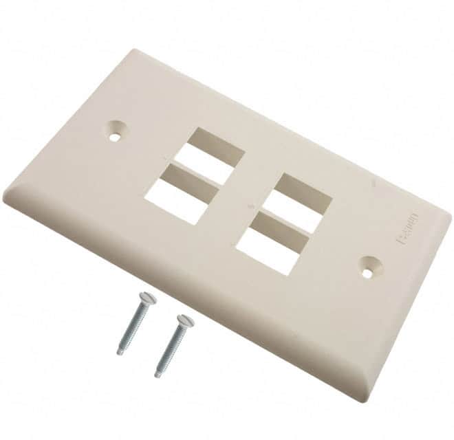 NK4FNIW FACEPLATE SNGL GANG 4PORT WHITE