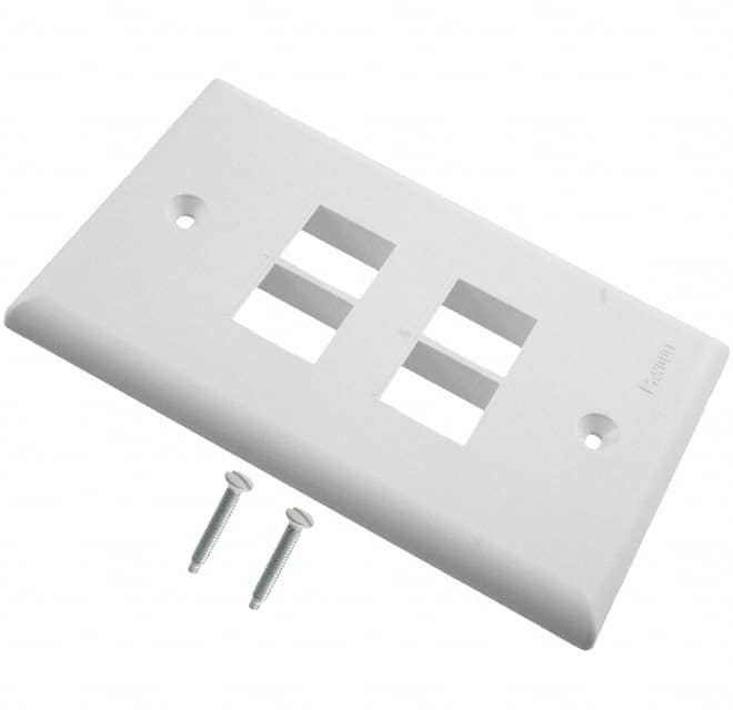 NK4FNWH FACEPLATE SNGL GANG 4PORT WHITE