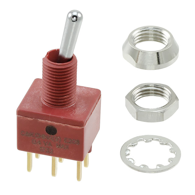 E208SYCBE SWITCH TOGGLE DPDT 0.4VA 20V