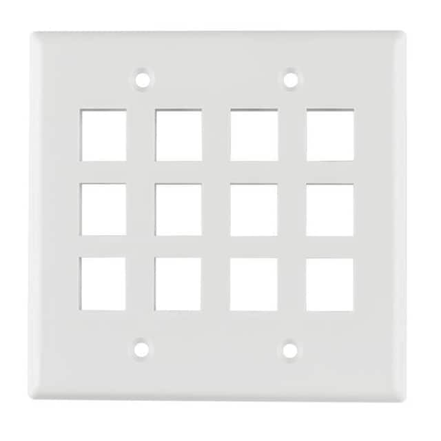 FPDG12-W FACEPLATE DBL GANG 12PORT WHITE