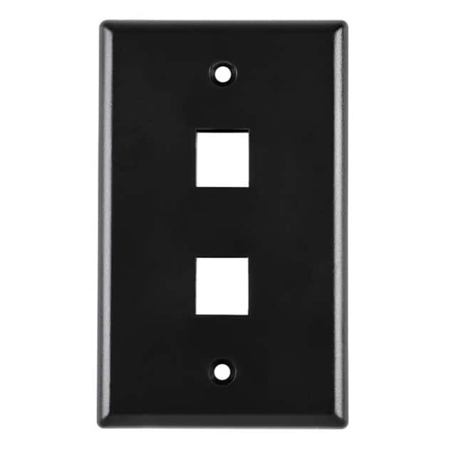 FPDUAL-BK FACEPLATE SNGL GANG 2PORT BLACK