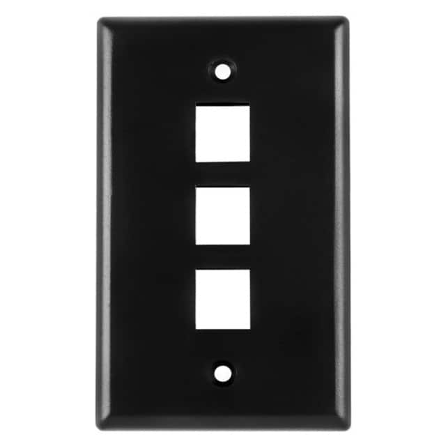 FPTRIPLE-BK FACEPLATE SNGL GANG 3PORT BLACK